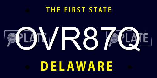 OVR87Q Delaware License Plate