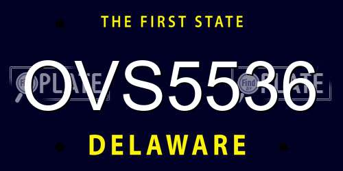 OVS5536 Delaware License Plate