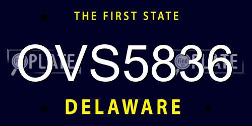 OVS5836 Delaware License Plate