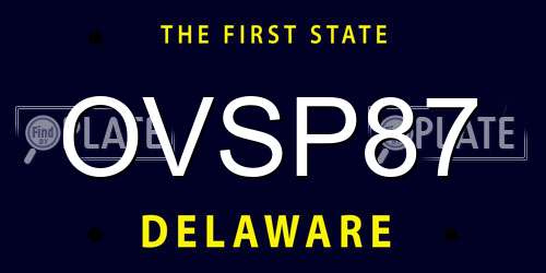 OVSP87 Delaware License Plate