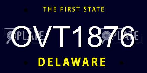 OVT1876 Delaware License Plate