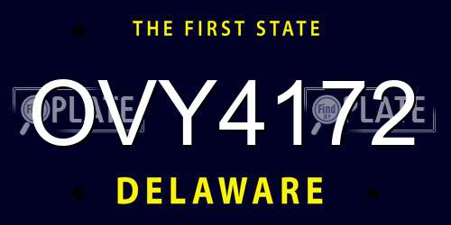 OVY4172 Delaware License Plate