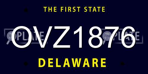 OVZ1876 Delaware License Plate