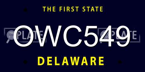 OWC549 Delaware License Plate
