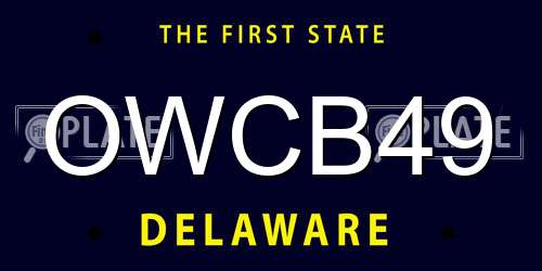 OWCB49 Delaware License Plate