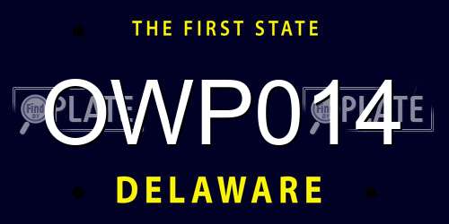 OWP014 Delaware License Plate