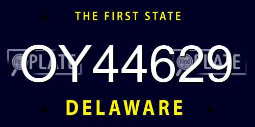 OY44629 Delaware License Plate