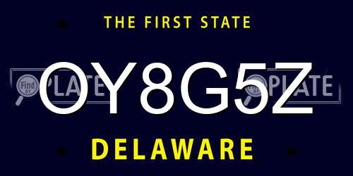 OY8G5Z Delaware License Plate