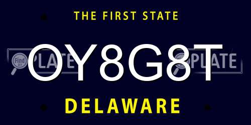 OY8G8T Delaware License Plate
