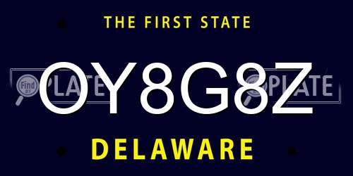 OY8G8Z Delaware License Plate