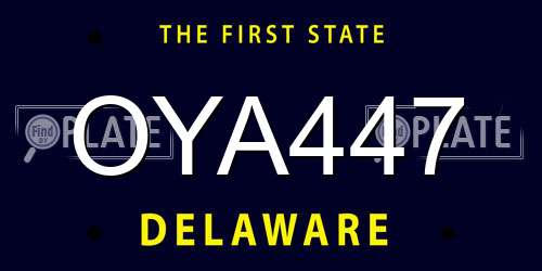 OYA447 Delaware License Plate