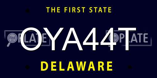 OYA44T Delaware License Plate