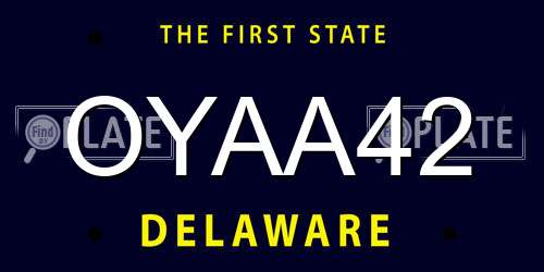 OYAA42 Delaware License Plate