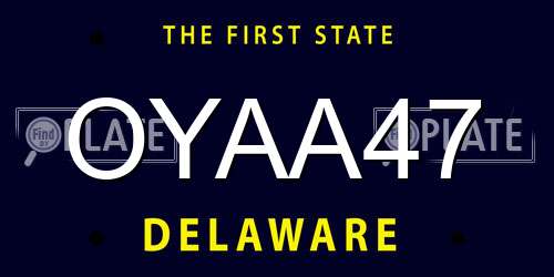 OYAA47 Delaware License Plate