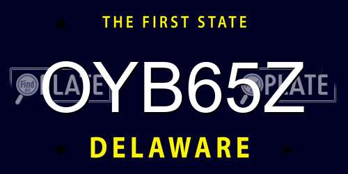 OYB65Z Delaware License Plate