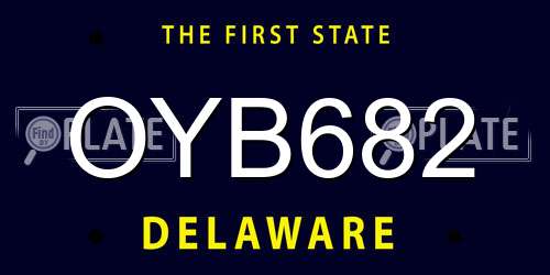 OYB682 Delaware License Plate