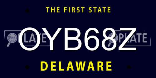 OYB68Z Delaware License Plate