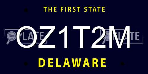 OZ1T2M Delaware License Plate