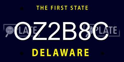 OZ2B8C Delaware License Plate