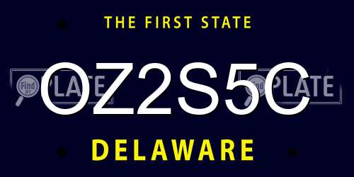 OZ2S5C Delaware License Plate