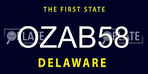 OZAB58 Delaware License Plate