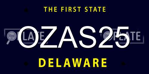 OZAS25 Delaware License Plate