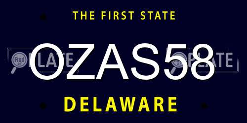 OZAS58 Delaware License Plate