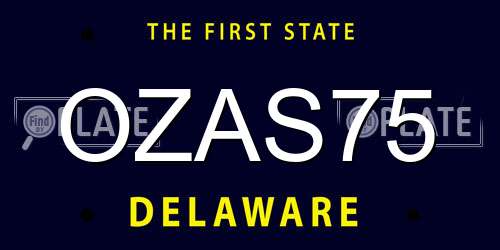 OZAS75 Delaware License Plate