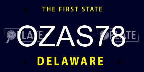 OZAS78 Delaware License Plate
