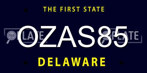 OZAS85 Delaware License Plate