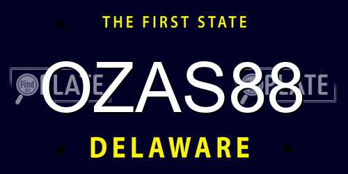 OZAS88 Delaware License Plate