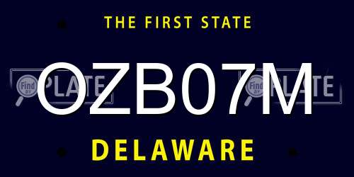 OZB07M Delaware License Plate