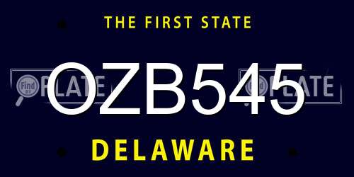 OZB545 Delaware License Plate