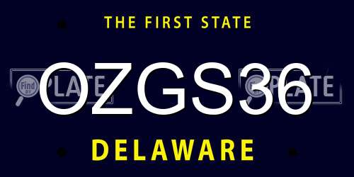 OZGS36 Delaware License Plate