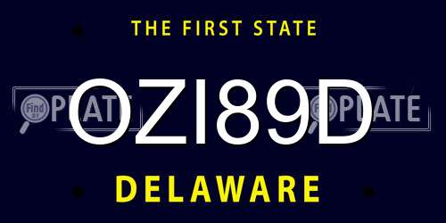 OZI89D Delaware License Plate