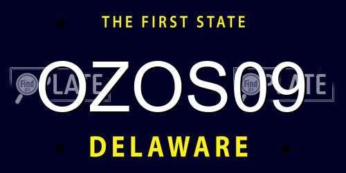 OZOS09 Delaware License Plate