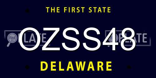 OZSS48 Delaware License Plate