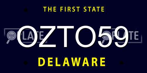 OZTO59 Delaware License Plate