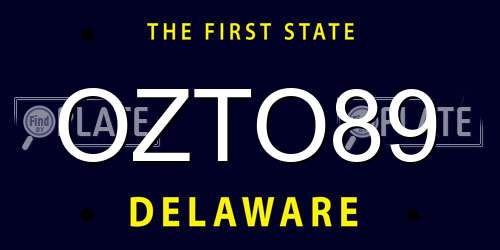 OZTO89 Delaware License Plate
