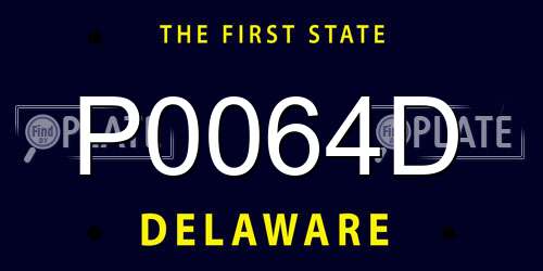 P0064D Delaware License Plate