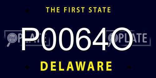 P0064O Delaware License Plate