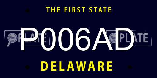 P006AD Delaware License Plate