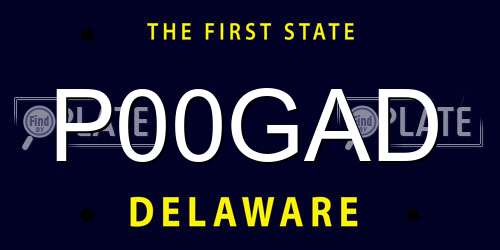 P00GAD Delaware License Plate
