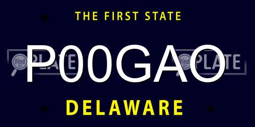 P00GAO Delaware License Plate