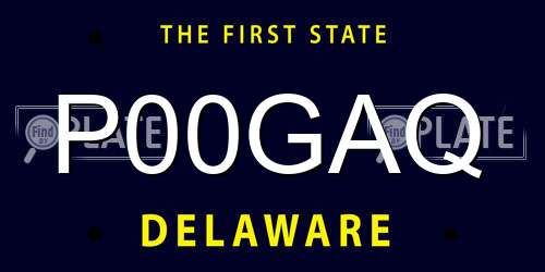 P00GAQ Delaware License Plate