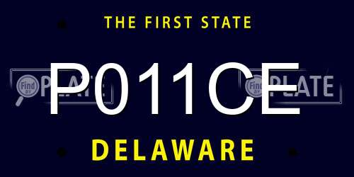 P011CE Delaware License Plate