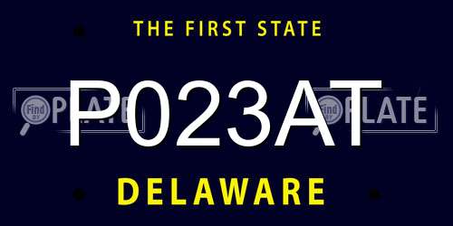 P023AT Delaware License Plate