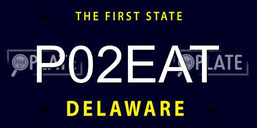 P02EAT Delaware License Plate