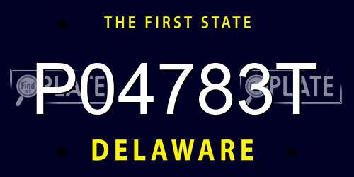 P04783T Delaware License Plate