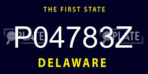 P04783Z Delaware License Plate